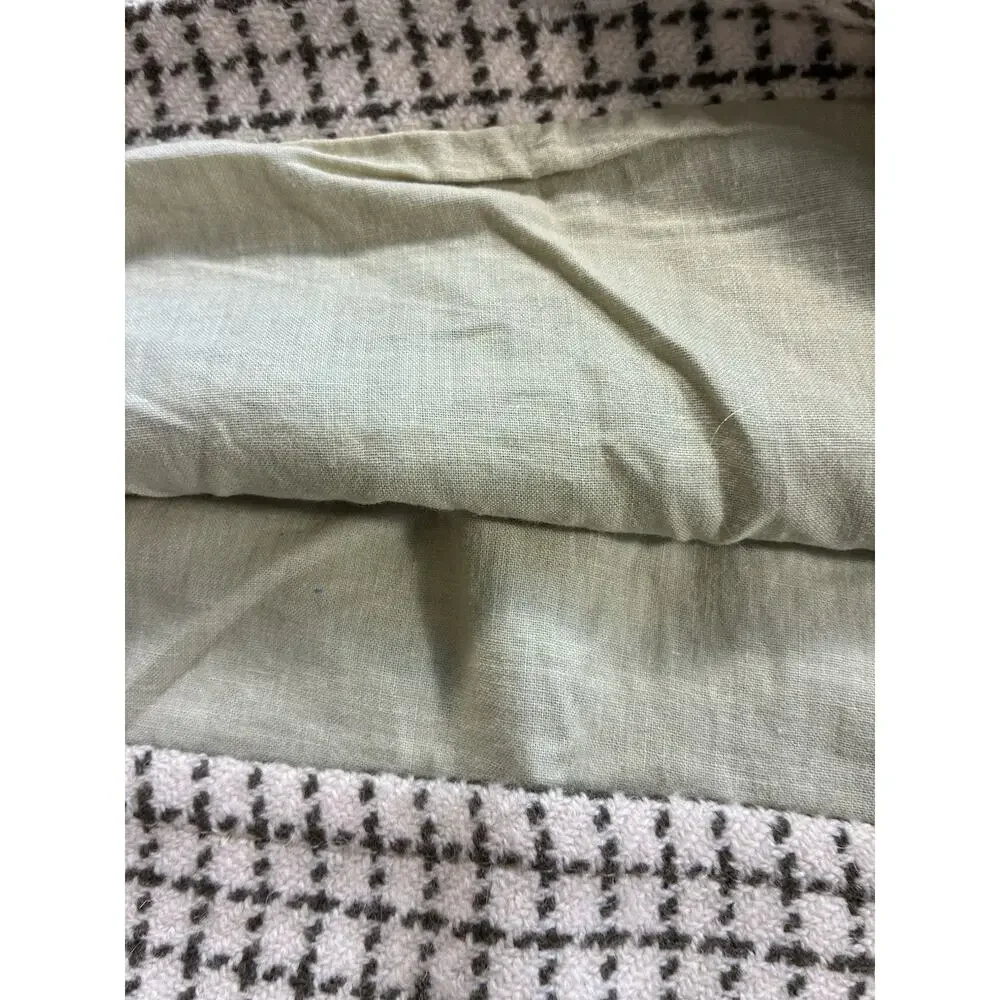 VTG Ralph Lauren Yorkshire Rose Wool Euro Sham Pillow Cover Fringed Plaid 25